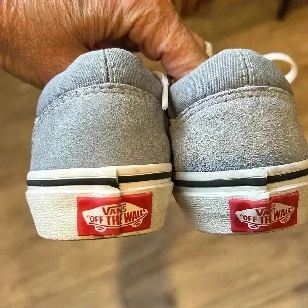 Vans Kids Old Skool Suede Canvas Skater Sneakers Dusty Blue Unisex Size Kids 13 - Picture 7 of 8